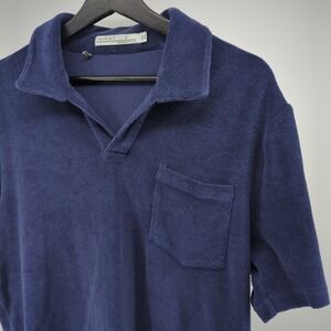 *CRIQUET* TERRY CLOTH POCKET BEACH BLUE CASUAL PREPPY GOLF POLO MENS LARGE